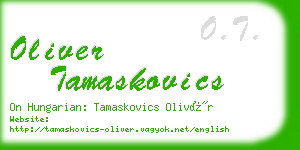 oliver tamaskovics business card